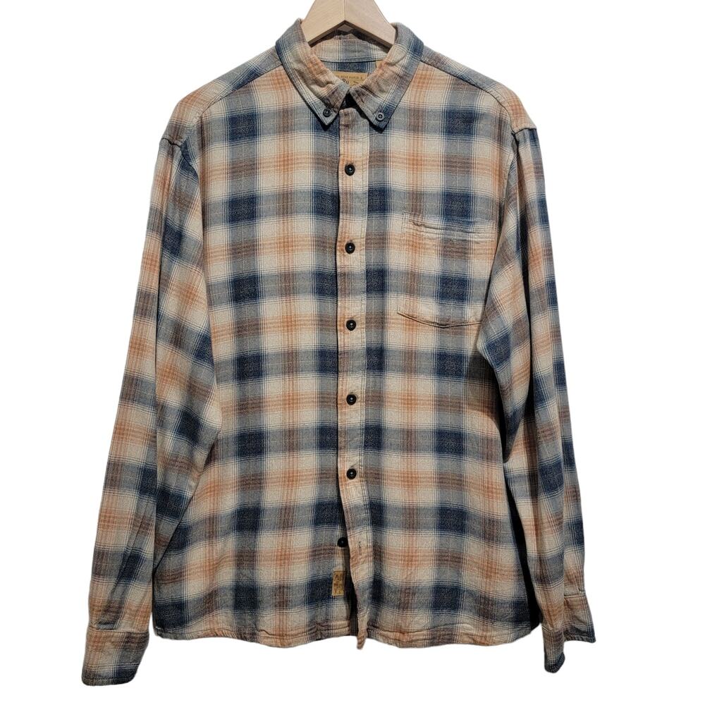 Redhead Ranch Mens Button Down Plaid Flannel Shirt Cabincore Size Medium